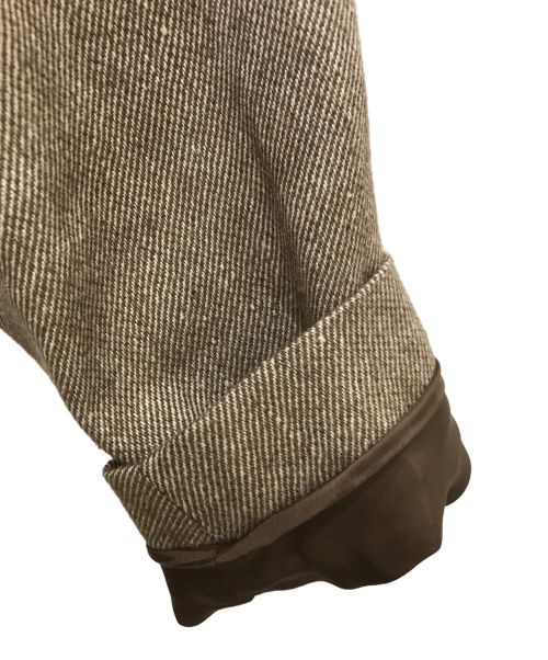 UNITED ARROWS（ユナイテッドアローズ）UNITED ARROWS (ユナイテッドアローズ) ノーカラー ベルト ジャケット ブラウン サイズ:Sの古着・服飾アイテム