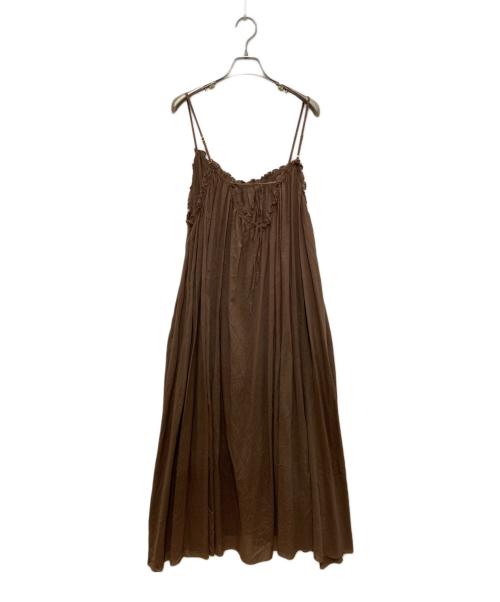 SLOBE IENA（スローブ イエナ）SLOBE IENA (スローブ イエナ) コットンガーゼ ギャザーワンピース ブラウン サイズ:Freeの古着・服飾アイテム