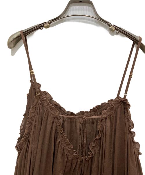 SLOBE IENA（スローブ イエナ）SLOBE IENA (スローブ イエナ) コットンガーゼ ギャザーワンピース ブラウン サイズ:Freeの古着・服飾アイテム