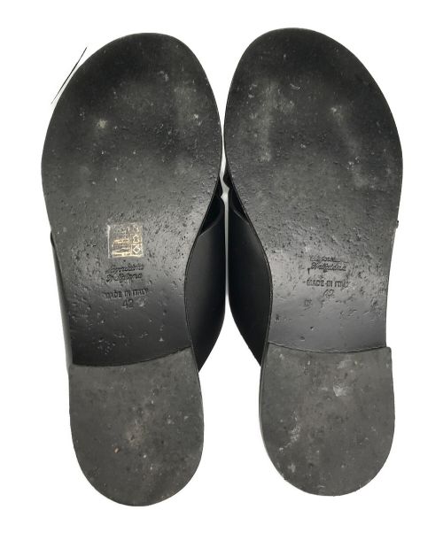 L/UCCA（ルッカ）L/UCCA (ルッカ) レザークロスサンダル ブラック サイズ:42の古着・服飾アイテム