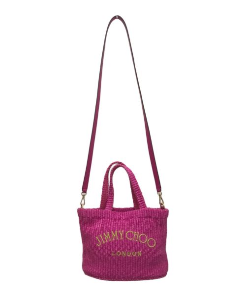 JIMMY CHOO（ジミーチュウ）JIMMY CHOO (ジミーチュウ) BEACH TOTE ショルダーバッグ/W235N005 ショッキングピンクの古着・服飾アイテム