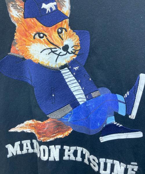 maison kitsune（メゾンキツネ）MAISON KITSUNE (メゾンキツネ) 刺繍Tシャツ ブラック サイズ:Ⅿの古着・服飾アイテム