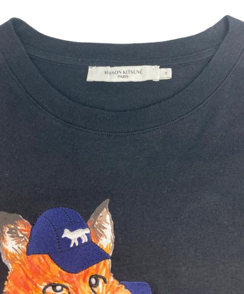 maison kitsune（メゾンキツネ）MAISON KITSUNE (メゾンキツネ) 刺繍Tシャツ ブラック サイズ:Ⅿの古着・服飾アイテム