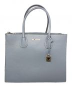 MICHAEL KORSマイケル・コース）の古着「マーサー ラージ アコーディオン トート/Mercer Large Pebbled Leather Accordion Tote Bag」｜スカイブルー