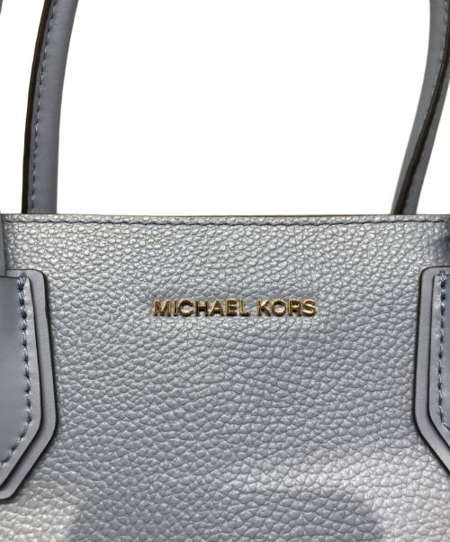MICHAEL KORS（マイケル・コース）MICHAEL KORS (マイケルコース) マーサー ラージ アコーディオン トート/Mercer Large Pebbled Leather Accordion Tote Bag スカイブルーの古着・服飾アイテム