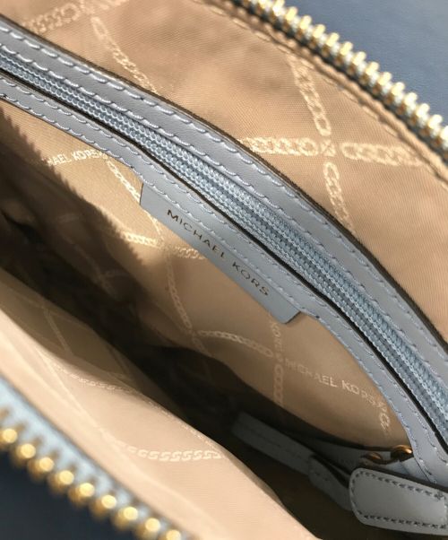 MICHAEL KORS（マイケル・コース）MICHAEL KORS (マイケルコース) マーサー ラージ アコーディオン トート/Mercer Large Pebbled Leather Accordion Tote Bag スカイブルーの古着・服飾アイテム