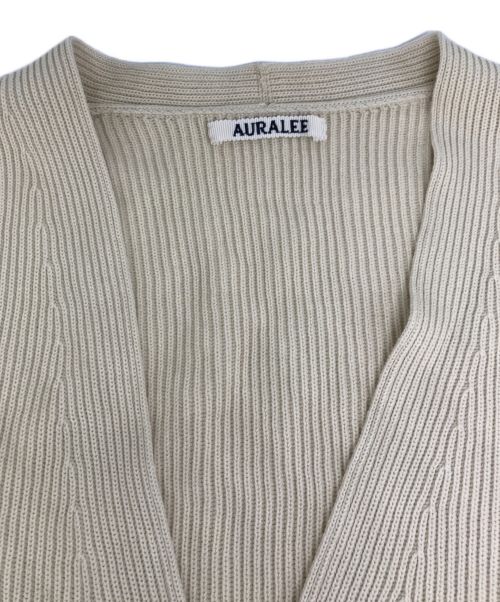 AURALEE（オーラリー）AURALEE (オーラリー) SUPER HARD TWIST RIB KNIT BIG CARDIGAN/スーパーハードツイストリブニットビッグカーディガン ベージュ サイズ:4の古着・服飾アイテム
