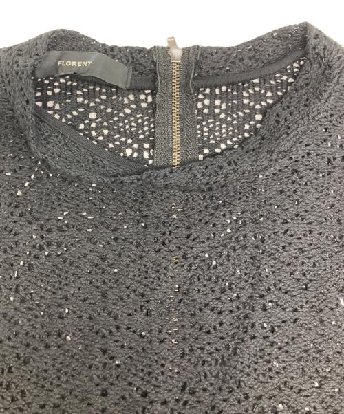 FLORENT（フローレント）FLORENT (フローレント) クラフトレーストップ ブラック サイズ:00の古着・服飾アイテム