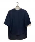 ENFOLDエンフォルド）の古着「ライトダブルサテン ロールUP Tシャツ」｜ネイビー