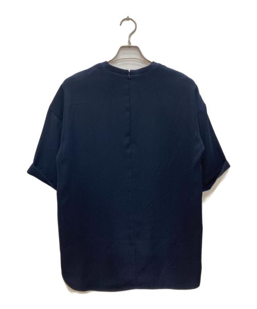ENFOLD（エンフォルド）ENFOLD (エンフォルド) ライトダブルサテン ロールUP Tシャツ ネイビー サイズ:38の古着・服飾アイテム