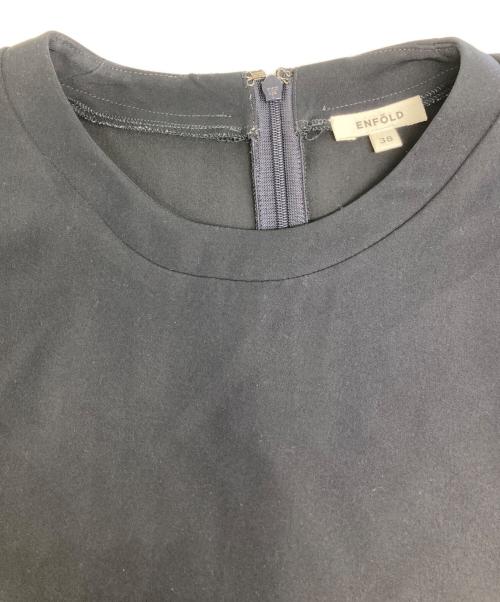 ENFOLD（エンフォルド）ENFOLD (エンフォルド) ライトダブルサテン ロールUP Tシャツ ネイビー サイズ:38の古着・服飾アイテム