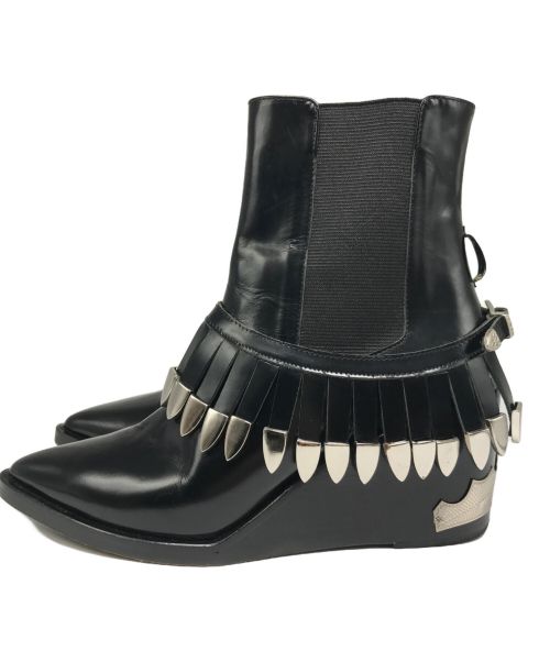 TOGA PULLA（トーガ プルラ）TOGA PULLA (トーガ プルラ) 装飾サイドゴアブーツ ブラック サイズ:37の古着・服飾アイテム