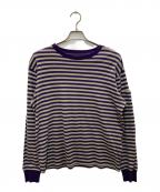 Needlesニードルズ）の古着「ボーダーカットソー」｜オリーブ×パープル