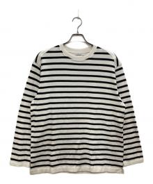 Yonetomi（ヨネトミ）の古着「New Basic Wave Cotton Basque Knit Pullover/ニュー ベーシック ウェーブ コットン バスク ニット プルオーバー」｜アイボリー×ブラック