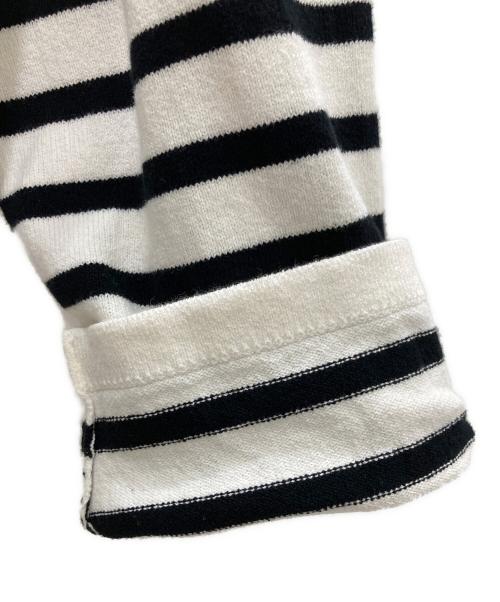 Yonetomi（ヨネトミ）Yonetomi (ヨネトミ) New Basic Wave Cotton Basque Knit Pullover/ニュー ベーシック ウェーブ コットン バスク ニット プルオーバー アイボリー×ブラック サイズ:3の古着・服飾アイテム