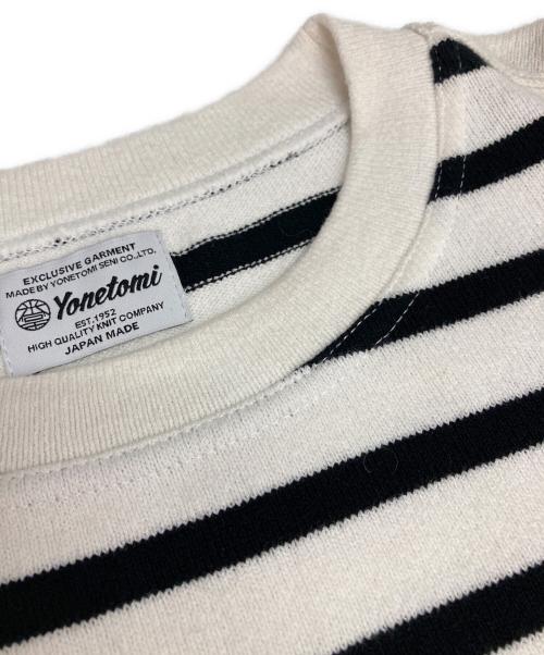 Yonetomi（ヨネトミ）Yonetomi (ヨネトミ) New Basic Wave Cotton Basque Knit Pullover/ニュー ベーシック ウェーブ コットン バスク ニット プルオーバー アイボリー×ブラック サイズ:3の古着・服飾アイテム