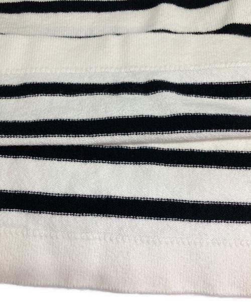 Yonetomi（ヨネトミ）Yonetomi (ヨネトミ) New Basic Wave Cotton Basque Knit Pullover/ニュー ベーシック ウェーブ コットン バスク ニット プルオーバー アイボリー×ブラック サイズ:3の古着・服飾アイテム