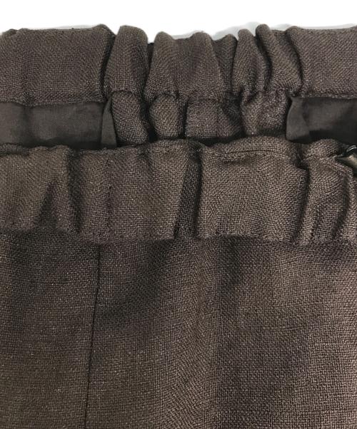 ENFOLD（エンフォルド）ENFOLD (エンフォルド) リネンライク ワイドゴム トラウザー/TROUSERS ブラウン サイズ:34の古着・服飾アイテム