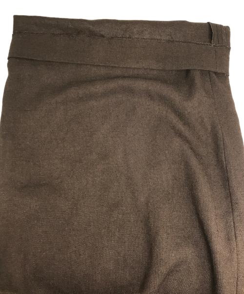 ENFOLD（エンフォルド）ENFOLD (エンフォルド) リネンライク ワイドゴム トラウザー/TROUSERS ブラウン サイズ:34の古着・服飾アイテム