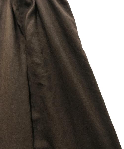 ENFOLD（エンフォルド）ENFOLD (エンフォルド) リネンライク ワイドゴム トラウザー/TROUSERS ブラウン サイズ:34の古着・服飾アイテム