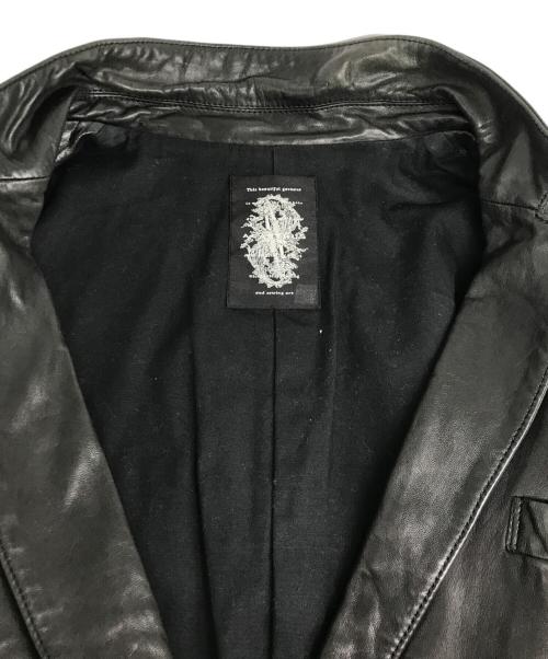 acanthus（アカンサス）acanthus (アカンサス) レザーテーラードジャケット ダークブラウン サイズ:-の古着・服飾アイテム