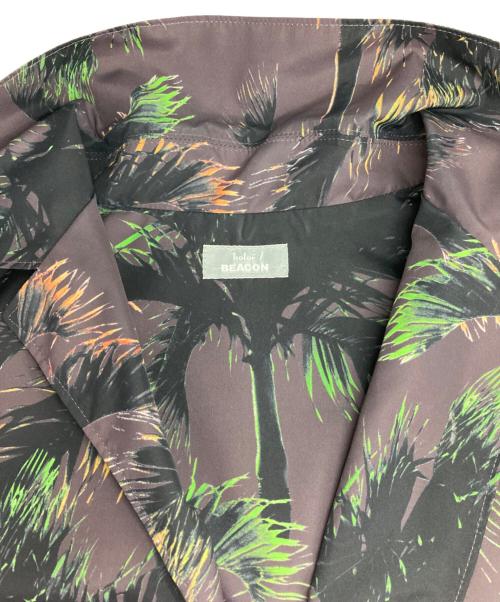 kolor/BEACON（カラービーコン）kolor/BEACON (カラービーコン) リエステルハワイアンプリントオーバーサイズシャツ ブラウン サイズ:2の古着・服飾アイテム