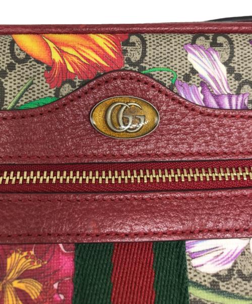 GUCCI（グッチ）GUCCI (グッチ) GGスプリームショルダーバッグ/オフィディア/517350 ベージュ×レッドの古着・服飾アイテム