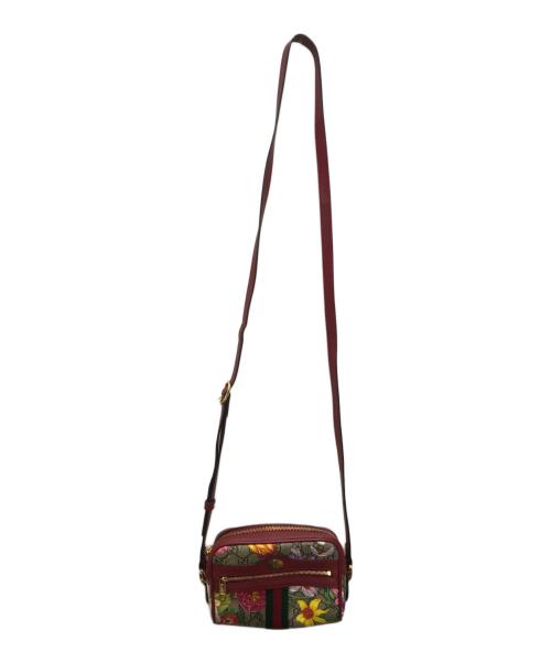 GUCCI（グッチ）GUCCI (グッチ) GGスプリームショルダーバッグ/オフィディア/517350 ベージュ×レッドの古着・服飾アイテム