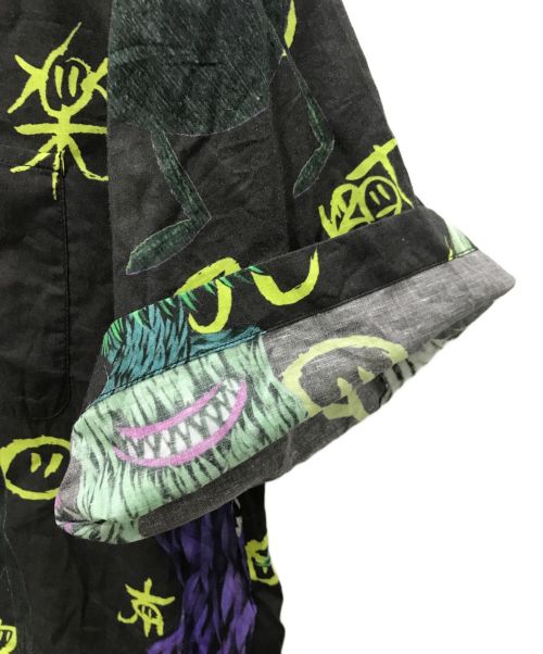 NIPOALOHA（二ポアロハ）NIPOALOHA (二ポアロハ) リネン混アロハシャツ ブラック サイズ:1の古着・服飾アイテム