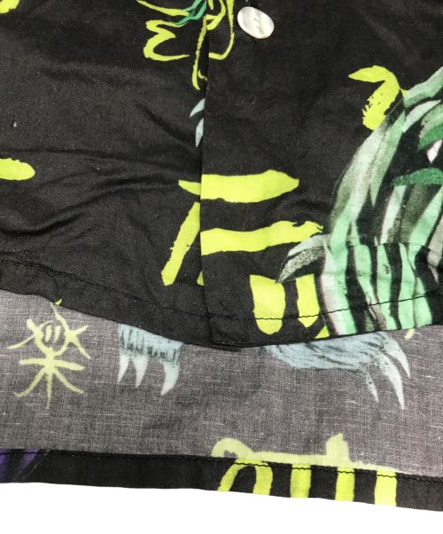 NIPOALOHA（二ポアロハ）NIPOALOHA (二ポアロハ) リネン混アロハシャツ ブラック サイズ:1の古着・服飾アイテム