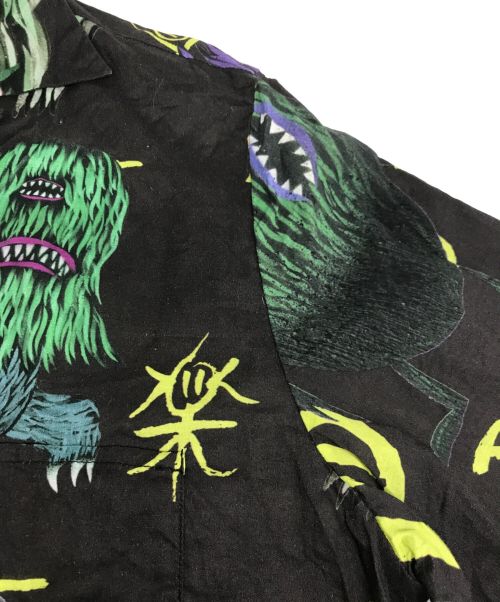 NIPOALOHA（二ポアロハ）NIPOALOHA (二ポアロハ) リネン混アロハシャツ ブラック サイズ:1の古着・服飾アイテム