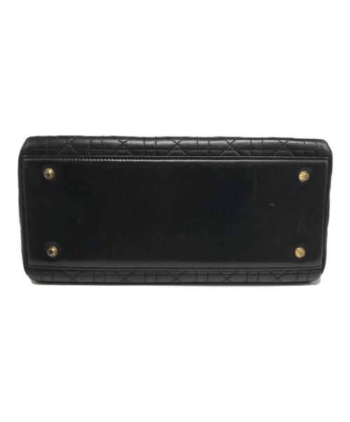 Christian Dior（クリスチャン ディオール）Christian Dior (クリスチャン ディオール) Lady Dior2wayハンドバッグ/レディディオールハンドバッグ ブラックの古着・服飾アイテム
