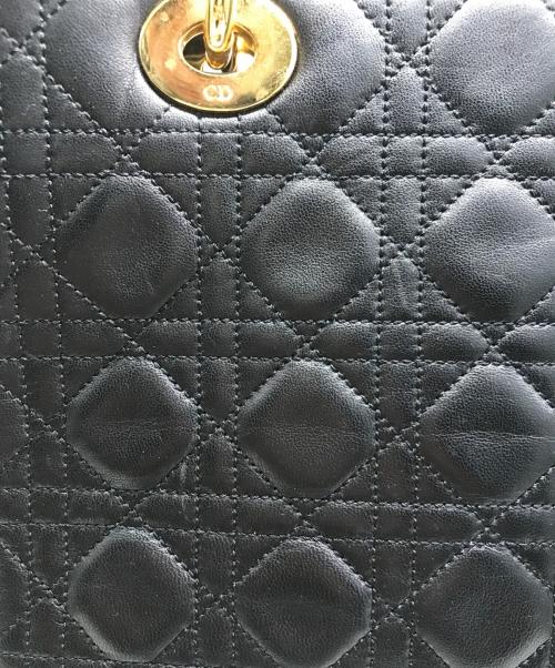 Christian Dior（クリスチャン ディオール）Christian Dior (クリスチャン ディオール) Lady Dior2wayハンドバッグ/レディディオールハンドバッグ ブラックの古着・服飾アイテム