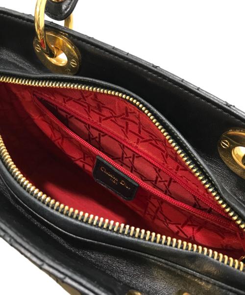 Christian Dior（クリスチャン ディオール）Christian Dior (クリスチャン ディオール) Lady Dior2wayハンドバッグ/レディディオールハンドバッグ ブラックの古着・服飾アイテム