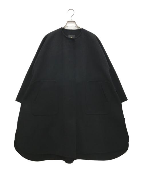 DRAWER（ドゥロワー）DRAWER (ドゥロワー) リバー ノーカラーコート ブラック サイズ:36の古着・服飾アイテム