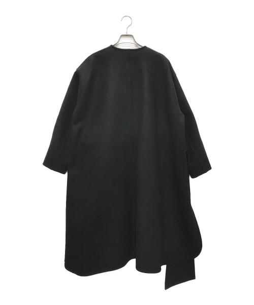DRAWER（ドゥロワー）DRAWER (ドゥロワー) リバー ノーカラーコート ブラック サイズ:36の古着・服飾アイテム