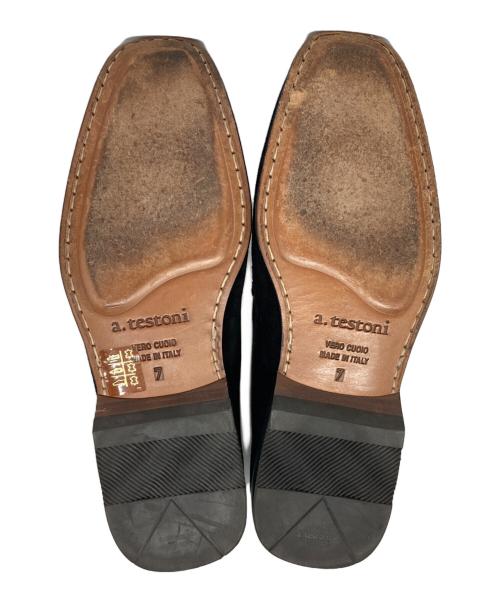 a.testoni（アテストーニ）a.testoni (アテストーニ) スリッポン ブラック サイズ:7の古着・服飾アイテム