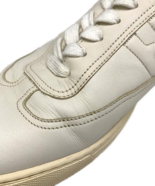 HERMES（エルメス）HERMES (エルメス) クイッカー レザーローカットスニーカー ホワイト×オレンジ サイズ:44の古着・服飾アイテム