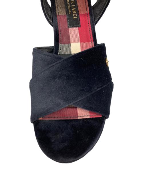 BLUE LABEL CRESTBRIDGE（ブルーレーベルクレストブリッジ）BLUE LABEL CRESTBRIDGE (ブルーレーベルクレストブリッジ) ベロアサンダル ネイビー サイズ:24の古着・服飾アイテム