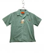 UNIVERSAL OVERALL×niko andユニバーサルオーバーオール×ニコアンド）の古着「オープンカラーワークシャツ」｜グリーン