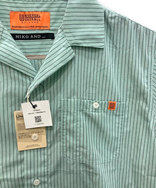 UNIVERSAL OVERALL（ユニバーサルオーバーオール）UNIVERSAL OVERALL (ユニバーサルオーバーオール) niko and (ニコアンド) オープンカラーワークシャツ グリーン サイズ:Ｌの古着・服飾アイテム