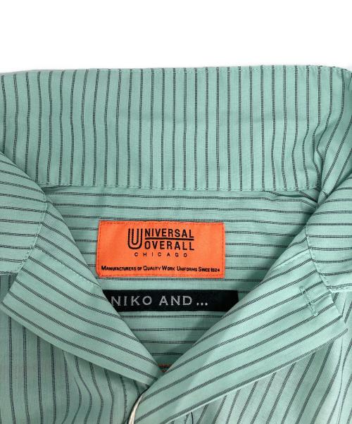 UNIVERSAL OVERALL（ユニバーサルオーバーオール）UNIVERSAL OVERALL (ユニバーサルオーバーオール) niko and (ニコアンド) オープンカラーワークシャツ グリーン サイズ:Ｌの古着・服飾アイテム