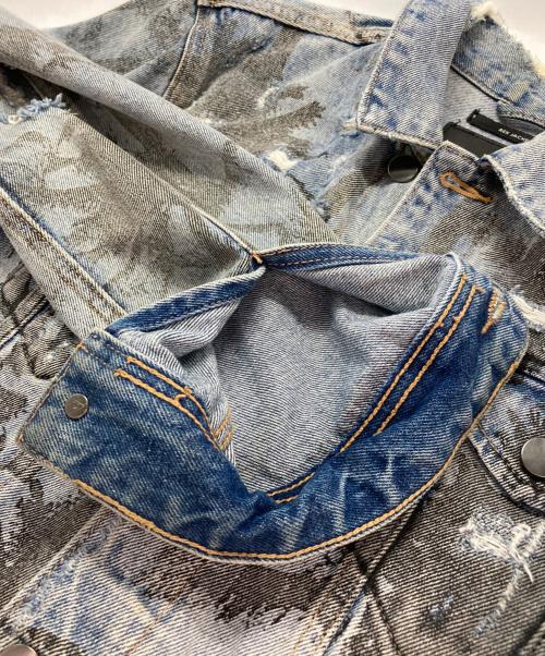 GUESS（ゲス）GUESS (ゲス) ダメージ加工デニムジャケット インディゴ サイズ:Ｍの古着・服飾アイテム