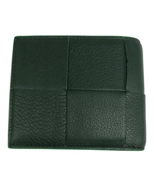 BOTTEGA VENETA（ボッテガベネタ）BOTTEGA VENETA (ボッテガベネタ) イントレチャート2つ折り財布 グリーンの古着・服飾アイテム