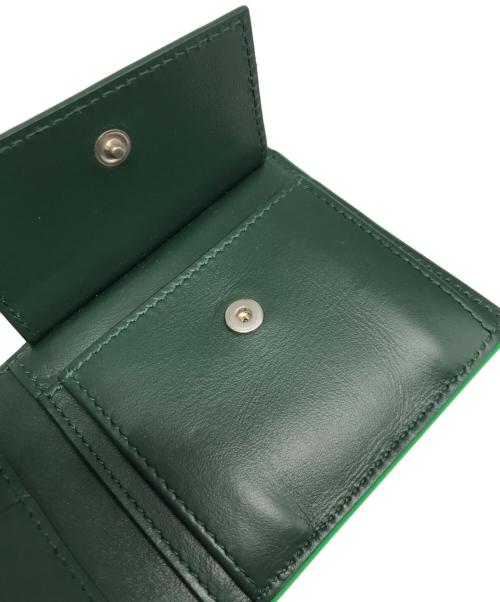 BOTTEGA VENETA（ボッテガベネタ）BOTTEGA VENETA (ボッテガベネタ) イントレチャート2つ折り財布 グリーンの古着・服飾アイテム