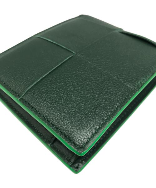 BOTTEGA VENETA（ボッテガベネタ）BOTTEGA VENETA (ボッテガベネタ) イントレチャート2つ折り財布 グリーンの古着・服飾アイテム