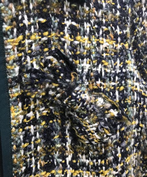 PRADA（プラダ）PRADA (プラダ) ツイードコート グリーン×イエロー サイズ:記載なしの古着・服飾アイテム