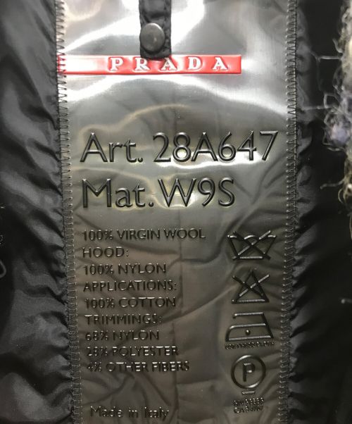 PRADA（プラダ）PRADA (プラダ) ツイードコート グリーン×イエロー サイズ:記載なしの古着・服飾アイテム