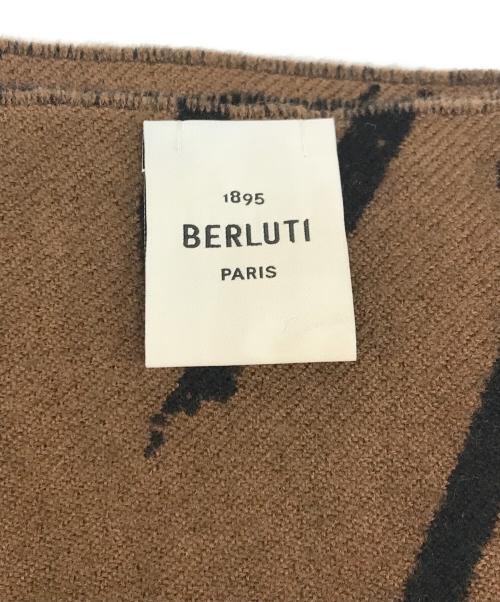Berluti（ベルルッティ）Berluti (ベルルッティ) カリグラフィウールストール ブラウン×ブラックの古着・服飾アイテム