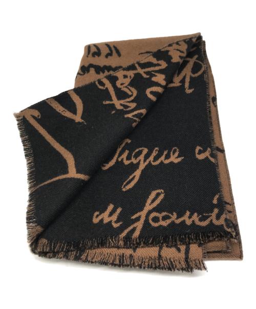 Berluti（ベルルッティ）Berluti (ベルルッティ) カリグラフィウールストール ブラウン×ブラックの古着・服飾アイテム